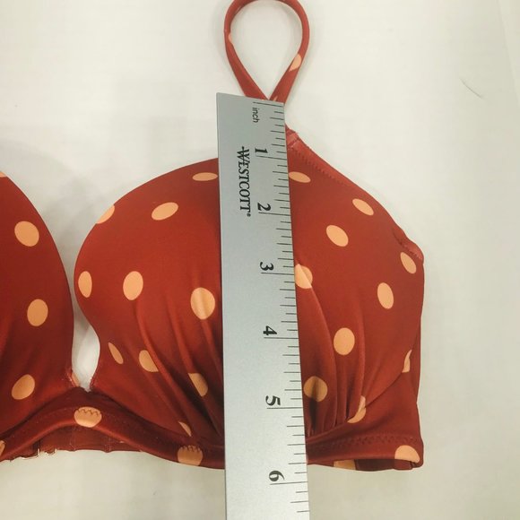 Shade And Shore Women's Size 34C Bikini Swim Top Underwire Brown Polka Dot NWOT - Picture 10 of 11